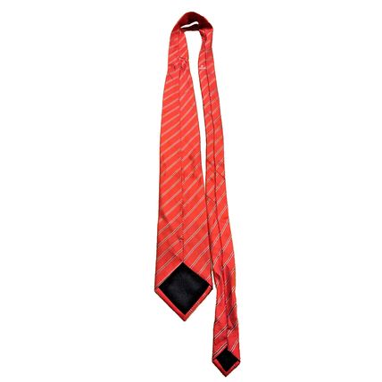 Suzuki Name Logo Promo Men's Red Black Silver Multi Striped Neck Tie Rare Find!