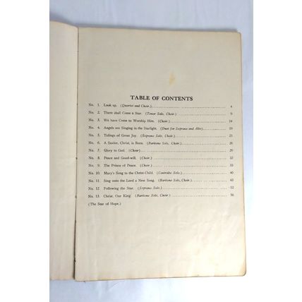 The Star of Hope - A Christmas Cantata - John Fearis - Sheet Music Book - 1923