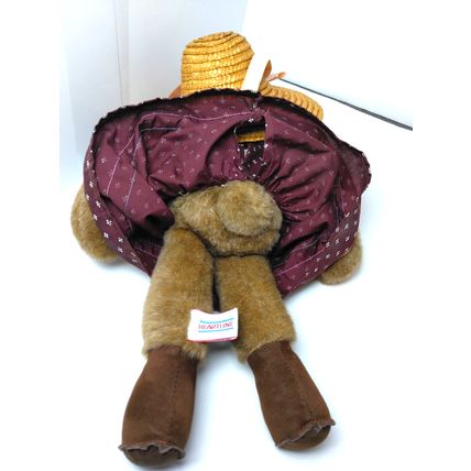 Heartline Bear Plush - Approx. 14" - Adorable Little Dress & Straw Hat! FAST SH