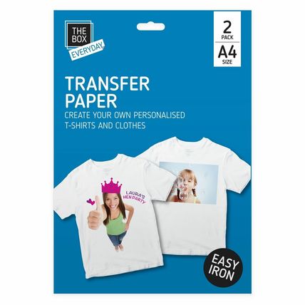 2 x A4 T Shirt Transfer Paper Print Iron On Light Fabric Inket Heat Press Logo