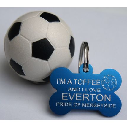 FOOTBALL DOG TAG PERSONALISED EVERTON TAG I'M A TOFFEE PRIDE OF MERSEYSIDE