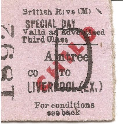 B.R. Edmondson Ticket - Aintree to Liverpool Exchange