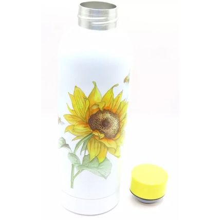 Sunflower & Bees Water Bottle 22 CM Gift Hot/Cold Drinks