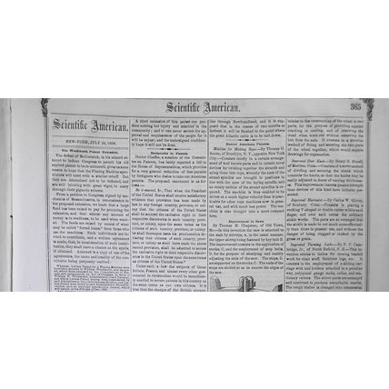 Scientific American, July 26, 1856. Ballooning; Railroad & Steamboats accidents