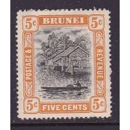 BRUNEI 1908-22 WMK MULTI CROWN CA 5c MINT HINGED SG40