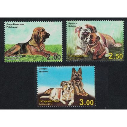 Tajikistan Bulldog Shepherd Ogar Dogs 3v 2014 MNH SG#522-524