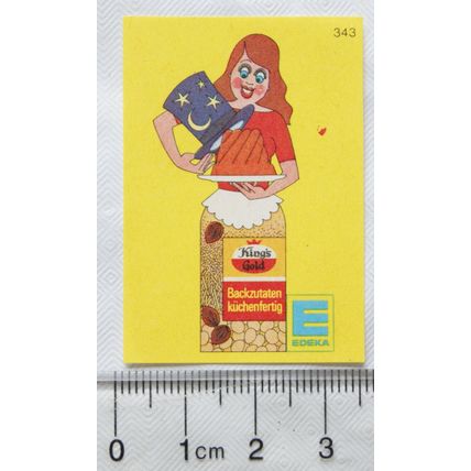 vintage West Germany Matchbox Label - Edeka - Kings Gold