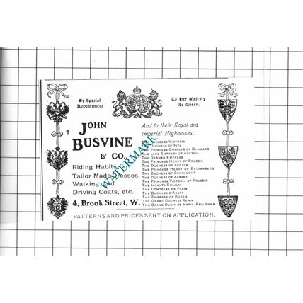 John Busvine & Co London Small ADVERT - 1903 Clipping