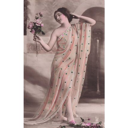 Erotic Beautiful Lady Secret Spy Code Glamour Old Romantic Postcard
