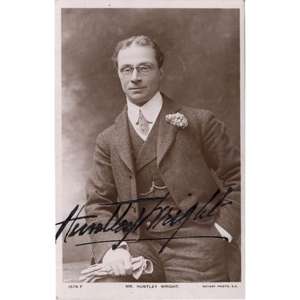 Huntley Wright Music Hall Comedian Hand Signed Postcard Photo