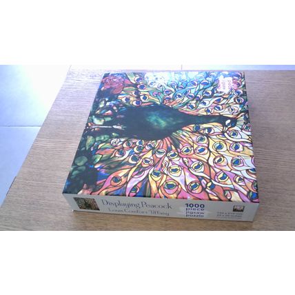 DISPLAYING PEACOCK by Louis Comfort Tiffany Jigsaw (1000 Piece) Flame Tree