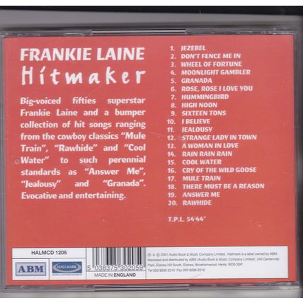 Frankie Lane : Hitmaker. (2002) CD album
