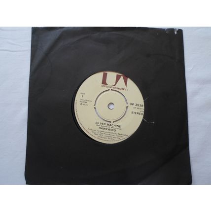 7" 1972 HAWKWIND , SILVER MACHINE , UP 35381. UNITED ARTISTS .SEVEN.NEAR MINT