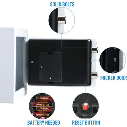 TENAMIC Electronic Digital Security Keypad Lock Box - 0.23 Cubic Feet Mini Safe