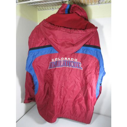 CCM NHL Hockey Colorado Avalanche Winter Jacket Fleece Lined Red Hooded Size Med