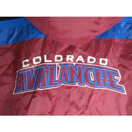 CCM NHL Hockey Colorado Avalanche Winter Jacket Fleece Lined Red Hooded Size Med