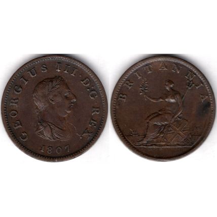 Great Britain. George III. Halfpenny 1807. dy21076