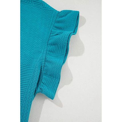 Skobeloff Ruffled Sleeve Summer Top and Cropped Loose Pants Set