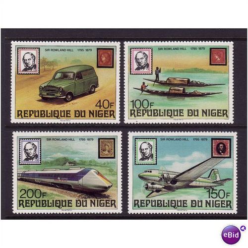 NIGER 1979 TRANSPORT/ ROWLAND HILL SET 4 VALS UM MINT