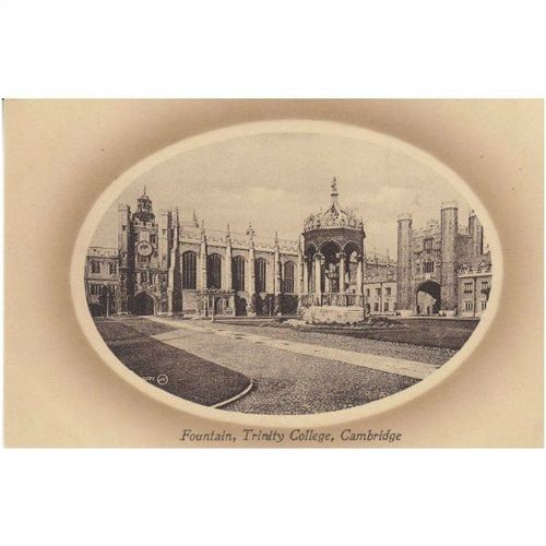 Sepia Postcard - Fountain Court Trinity College Cambridge England - Valentine's