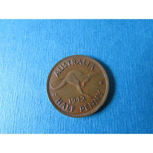 1942 GEORGE VI ONE AUSTRALIA HALFPENNY FREE POST. Y