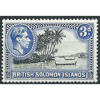 Solomon Islands 1939 SG65 3d Black & Ultramarine Mounted Mint ... .