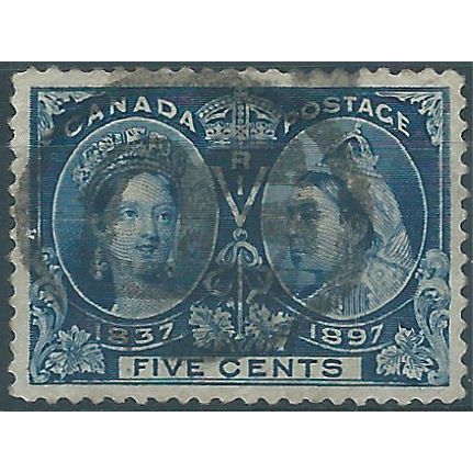 Canada 1897 SG128 5c Deep Blue Good+ Used....