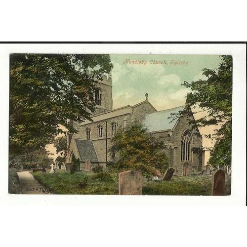 Lincolnshire SPILSBY Hundleby Church Postcard by Valentine (54797)