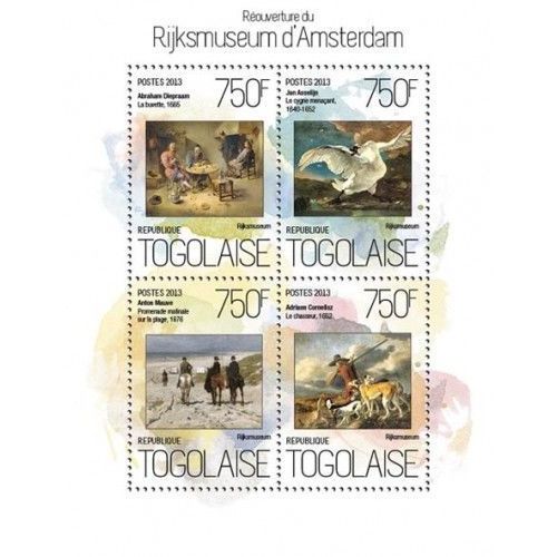 TOGO 2013 SHEET MNH RIJKSMUSEUM ART PAINTINGS ARTE PINTURAS PEINTURES 8