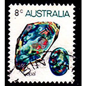 Australia 1973 Minerals Gemstones Opal 8c Used Stamp.