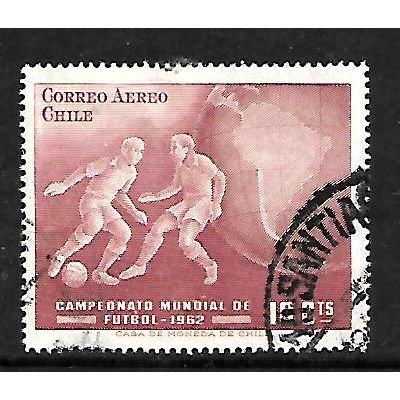 CHILE 1962 WORLD FOOTBALL CHAMPIONSHIPS 10c LAKE FOOTBALLERS SG 542 FU#2