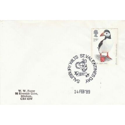GB 1989 St Valentines Day Salisbury Special Cancel Cover typed VGC