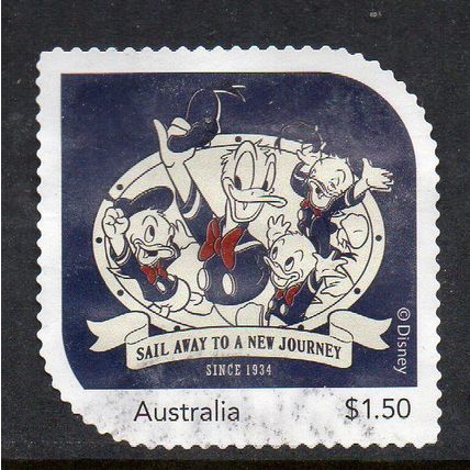 2024: DONALD DUCK, PARTY TIME, 90 YEARS ANNIVERSARY, USED MY STAMP. 15/16
