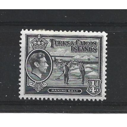 Turks&Caicos.SG194 1/4d Raking Salt (Black).Mounted Mint.Aug24c