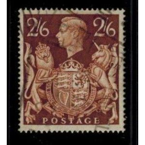 GB 1939 George VI 2s6d brown badge type used SG476