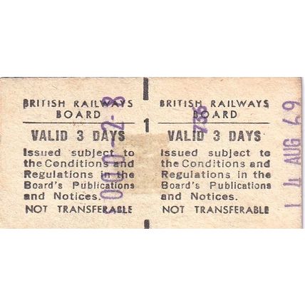 RYDE PIER HEAD Isle of Wight - PORTSMOUTH HBR 1969 Railway/Ferry Ticket BRB 6276