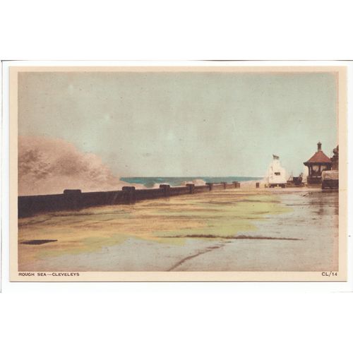 Rough Sea Cleveleys Postcard Lancashire CL14
