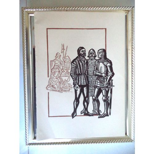 Vintage Woodcut Medieval Teutonic Polish Knights History War Print Litho Art 8