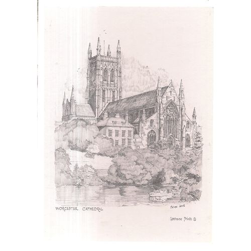 WORCESTER CATHEDRAL by Brian Lewis unused postcard =