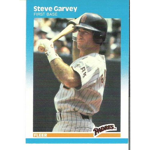 1987 Fleer baseball Steve Garvey card #414- NM- Padres