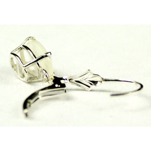 Mother of Pearl, 925 Sterling Silver Leverback Earrings, SE007