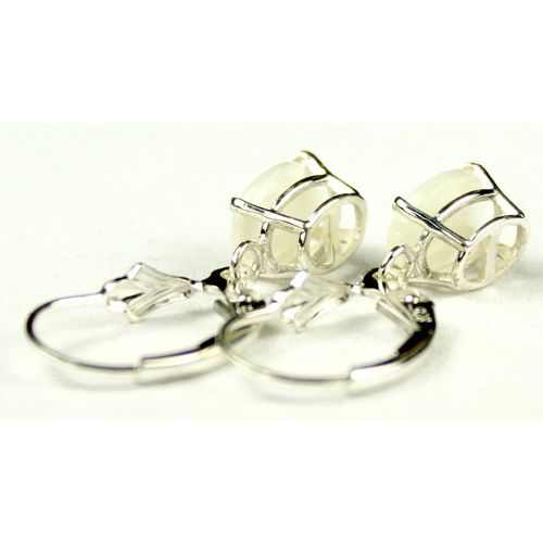 Mother of Pearl, 925 Sterling Silver Leverback Earrings, SE007