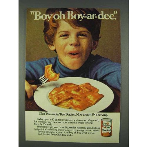 1978 Chef Boy-ar-dee Beef Ravioli Ad - Boy Oh Boy
