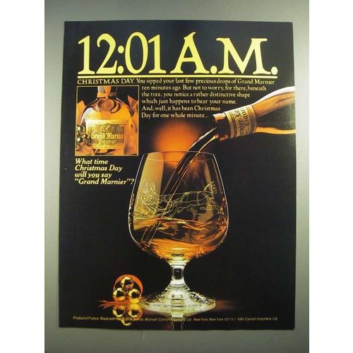 1982 Grand Marnier Liqueur Ad - 12:01 A.M. Christmas Day