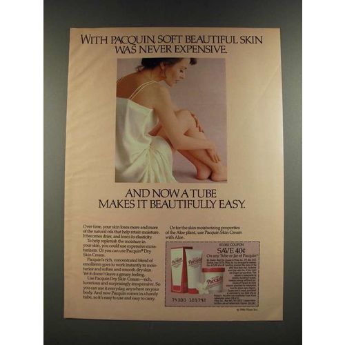 1986 Pacquin Skin Cream Ad - Soft Beautiful Skin Was Never Expensive