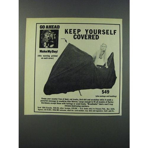 1986 Paisano Motorcycle Cover Ad - Keep yourself covered