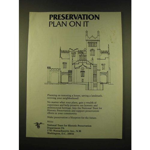 1990 National Trust for Historic Preservation Ad - Preservation Plan on it