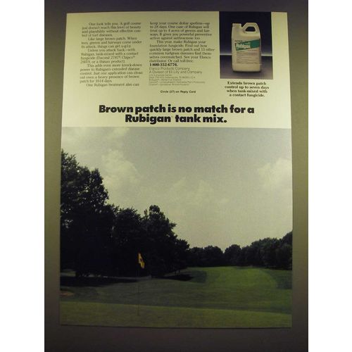 1990 Elanco Rubigan Ad - Brown patch is no match for a Rubigan tank mix