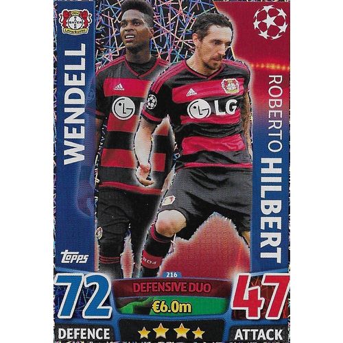 Match Attax Champions League 2015-16: Duo Card - Bayer, Wendell & Hilbert