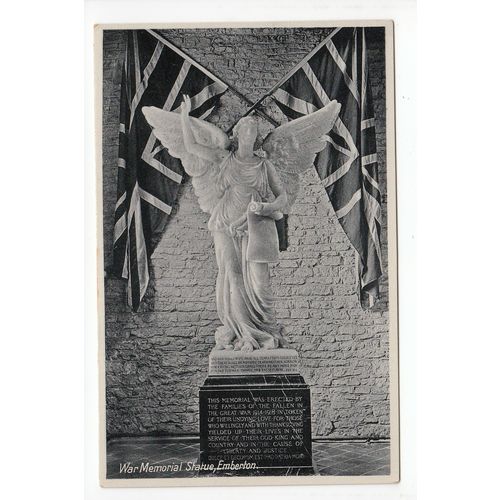 War Memorial Statue Emberton Postcard Buckinghamshire 9708